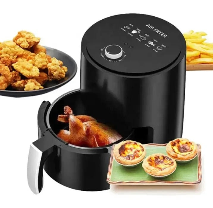 Combo Air Fryer + Accesorios (Freidora de Aire de 4 Litros + Gratis Spray de aceite y Protectores de silicona)