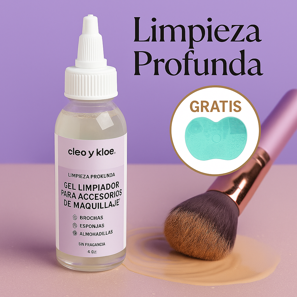 Gel limpiador para accesorios de maquillaje Cleo y Kloe® + Alfombrilla Gratis
