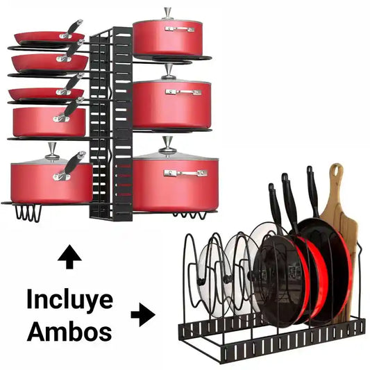 OrdenaTrastes® - Rack para organizar tus ollas, sartenes y tapas