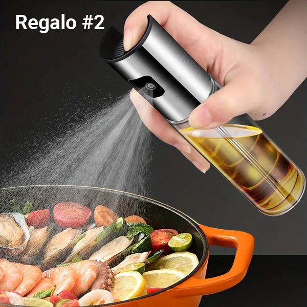Combo Air Fryer + Accesorios (Freidora de Aire de 4 Litros + Gratis Spray de aceite y Protectores de silicona)