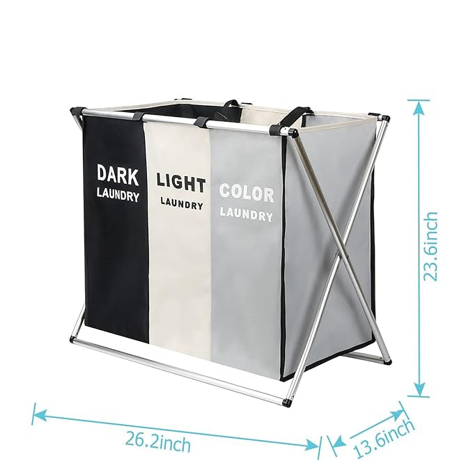 Hamper Clasificador de Ropa con 3 Divisiones – Plegable