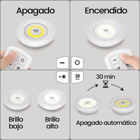 Set de 3 luces Led + control