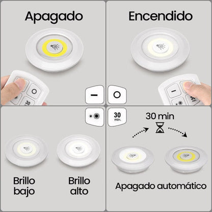 Set de 3 luces Led + control