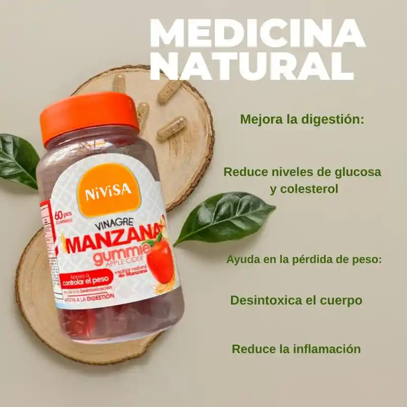 Nivisa® - Gomitas de Vinagre de Manzana - Contiene 60