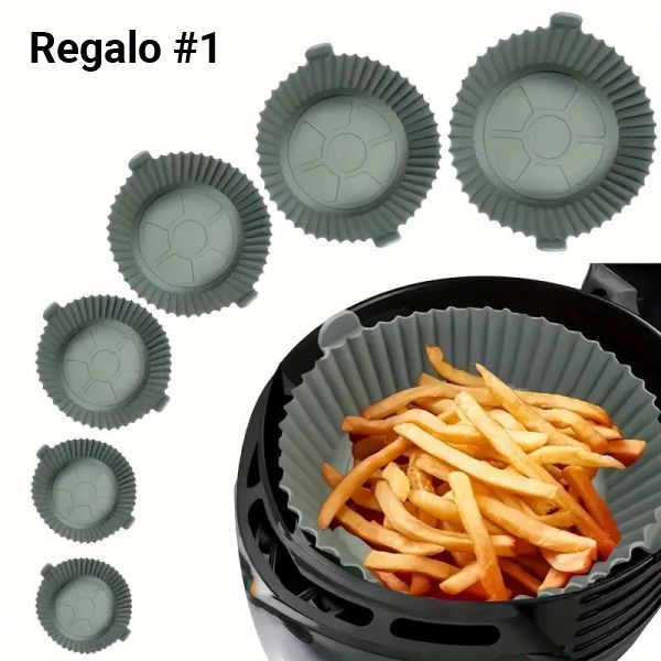 Combo Air Fryer + Accesorios (Freidora de Aire de 4 Litros + Gratis Spray de aceite y Protectores de silicona)